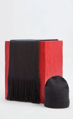 Chesire Knit Hat in Black Cashmere