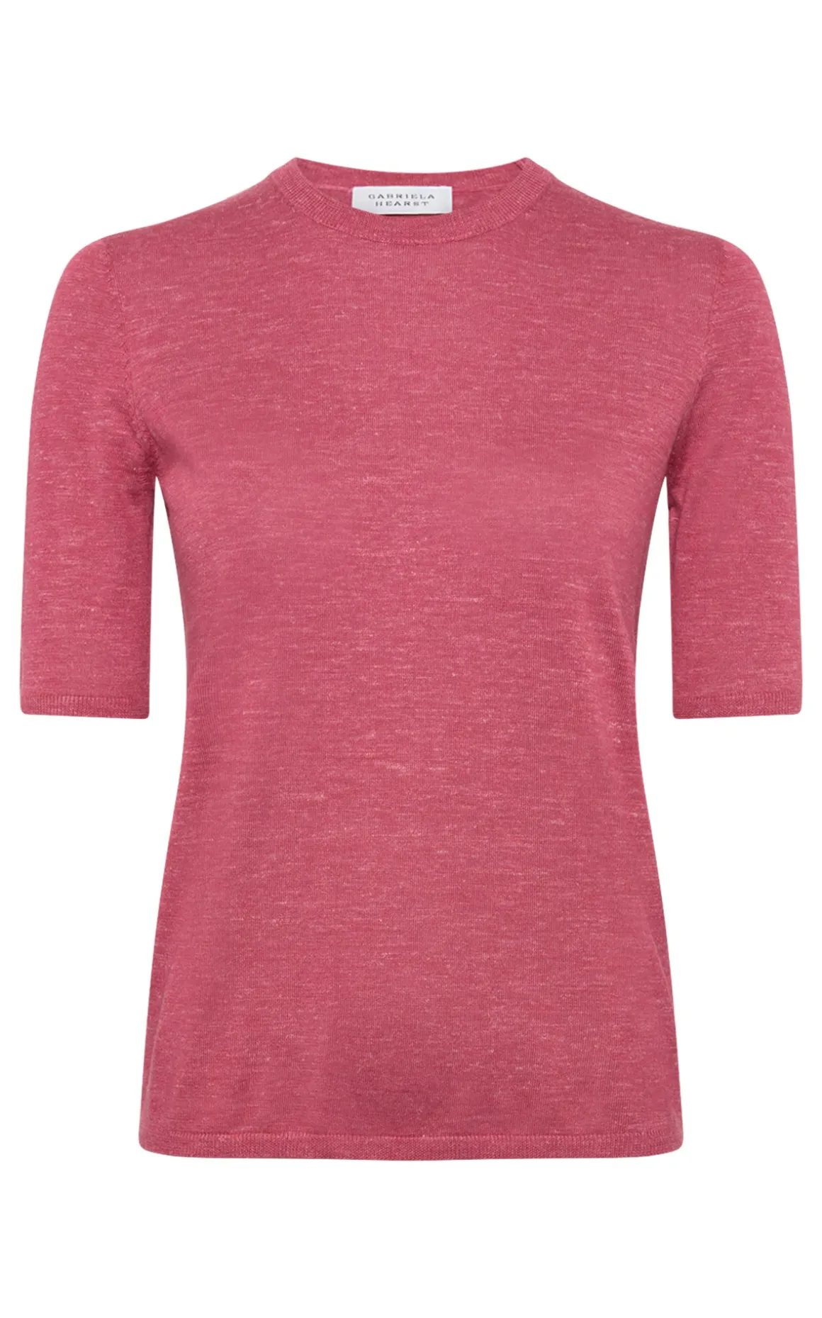 Chryse Knit T-Shirt in Fuchsia Cashmere Silk with Hemp