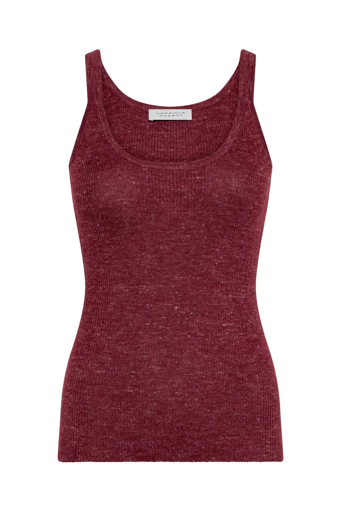 Cinxia Knit Tank Top in Bordeaux Cashmere Silk with Hemp