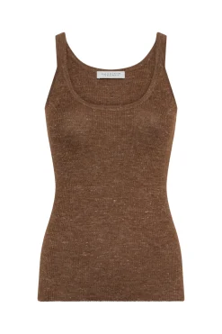Cinxia Knit Tank Top in Chestnut Cahmere Silk with Hemp