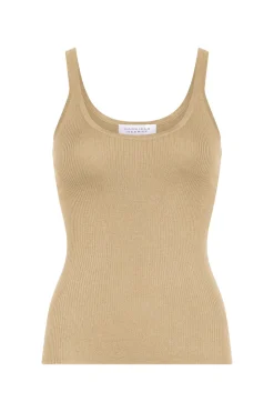 Cinxia Knit Tank Top in Hay Cashmere Silk