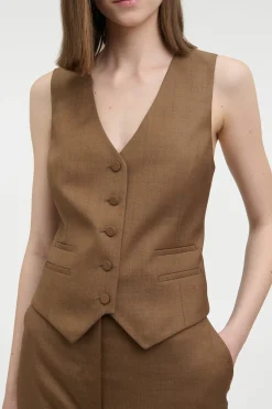 Coleridge Vest in Chestnut Wool Silk