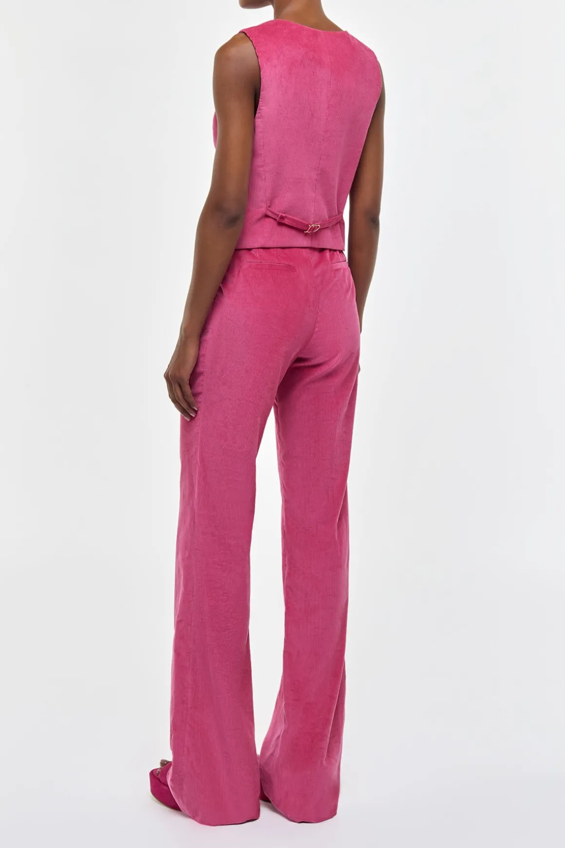 Coleridge Vest in Fuchsia Sea Island Cotton Corduroy