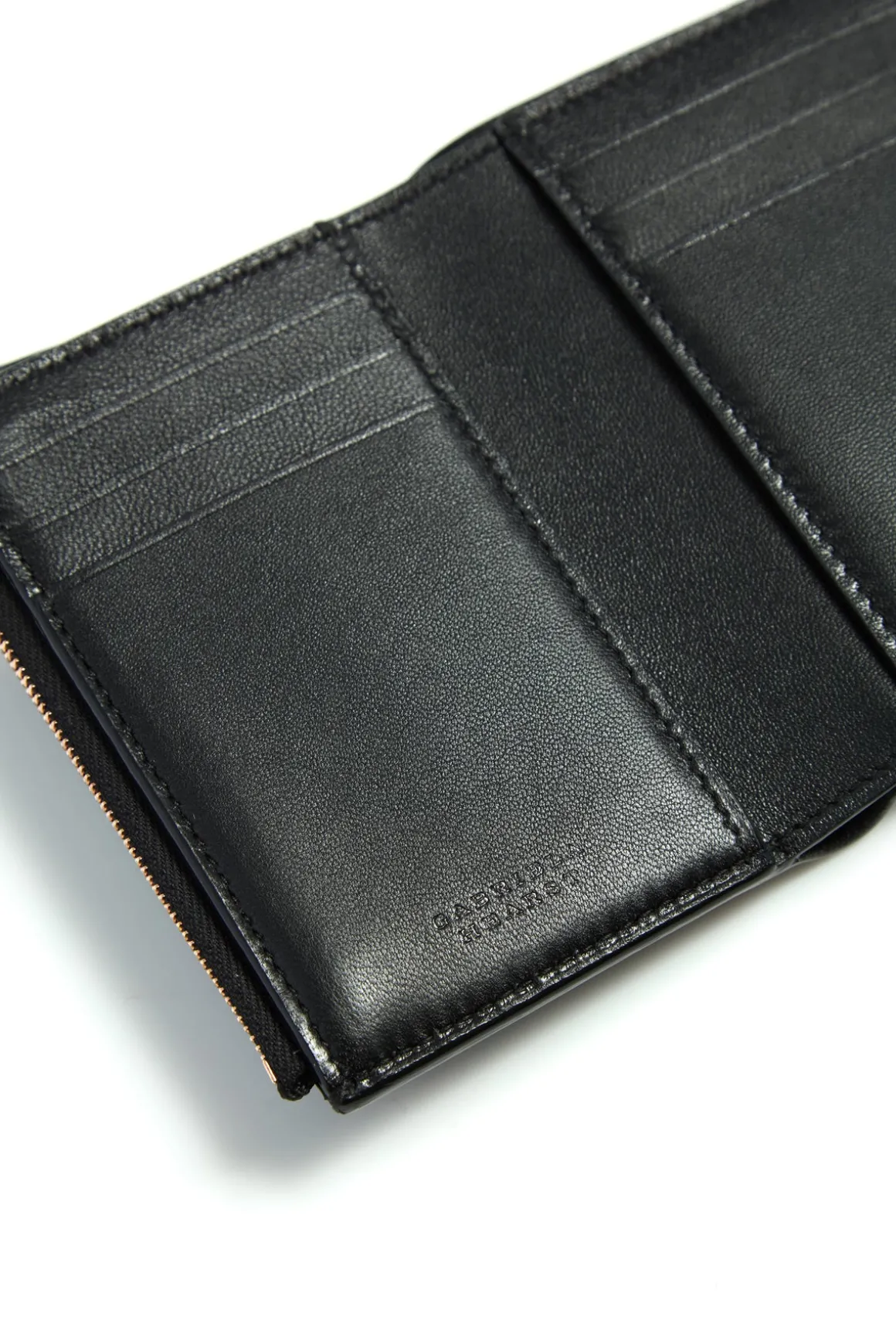 Compact Flat Wallet in Black Leather