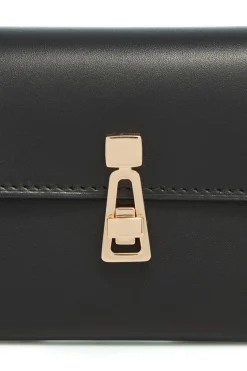 Compact Flat Wallet in Black Leather