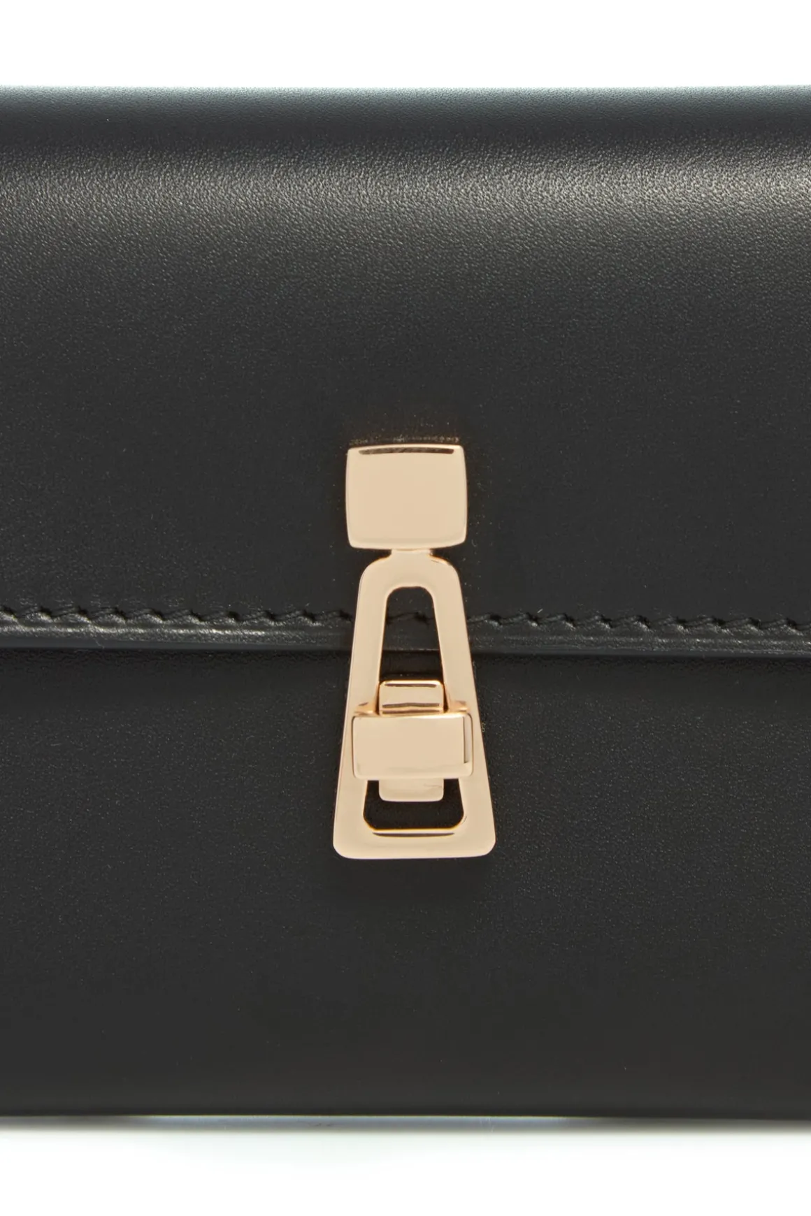 Compact Flat Wallet in Black Leather