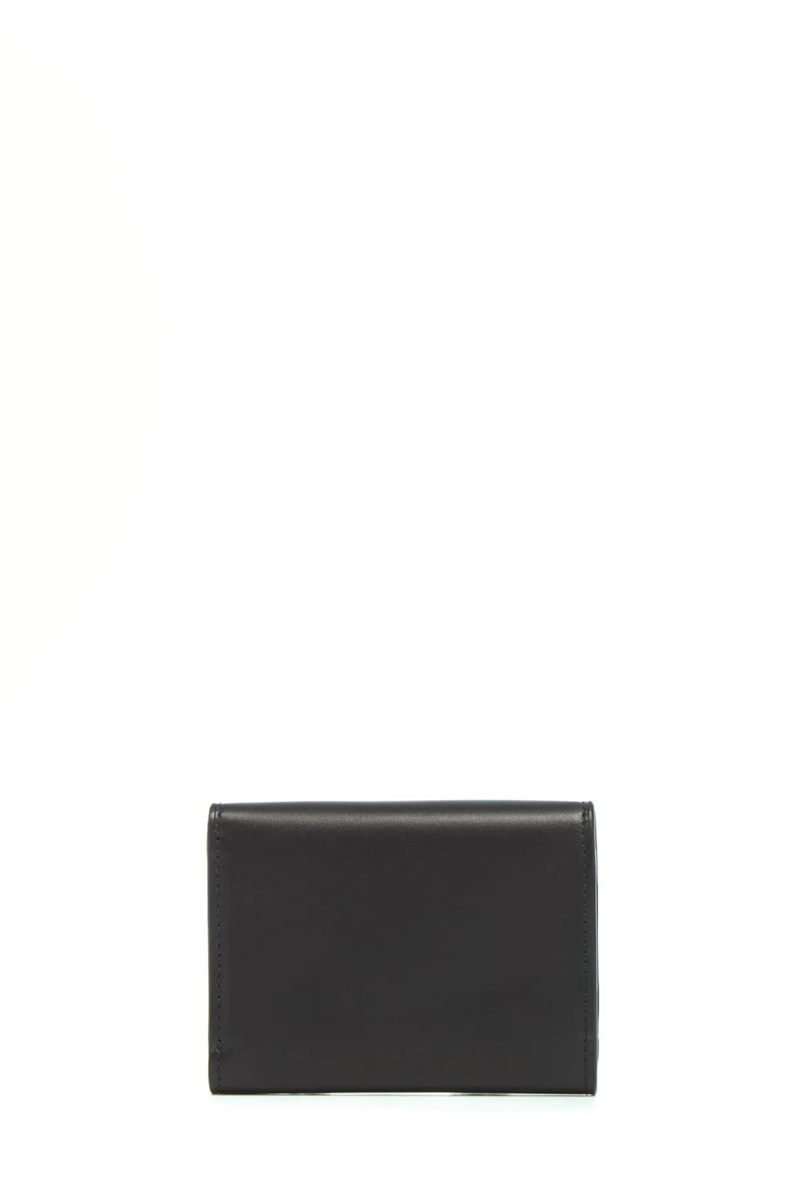 Compact Flat Wallet in Black Leather
