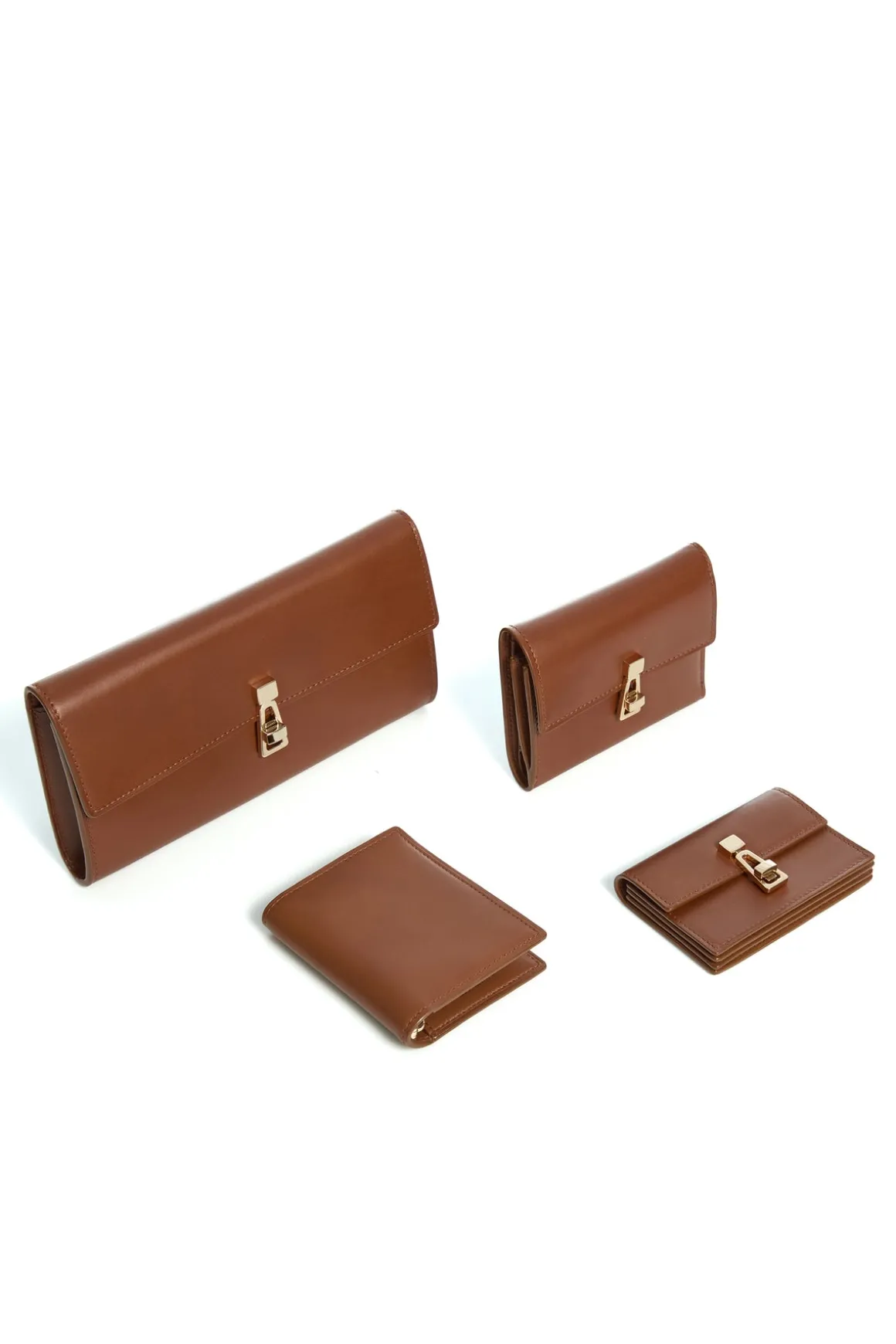 Compact Flat Wallet in Cognac Leather
