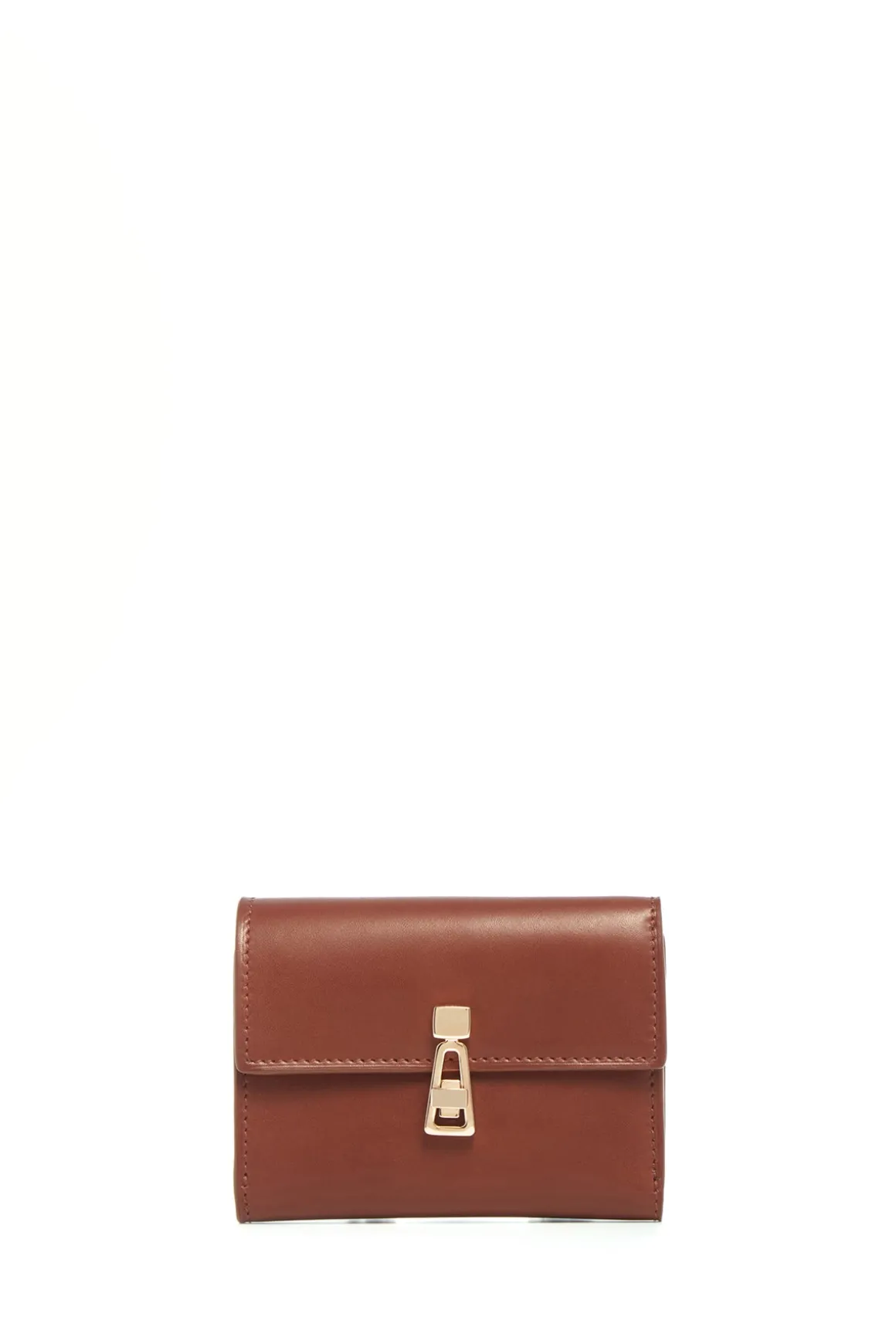 Compact Flat Wallet in Cognac Leather