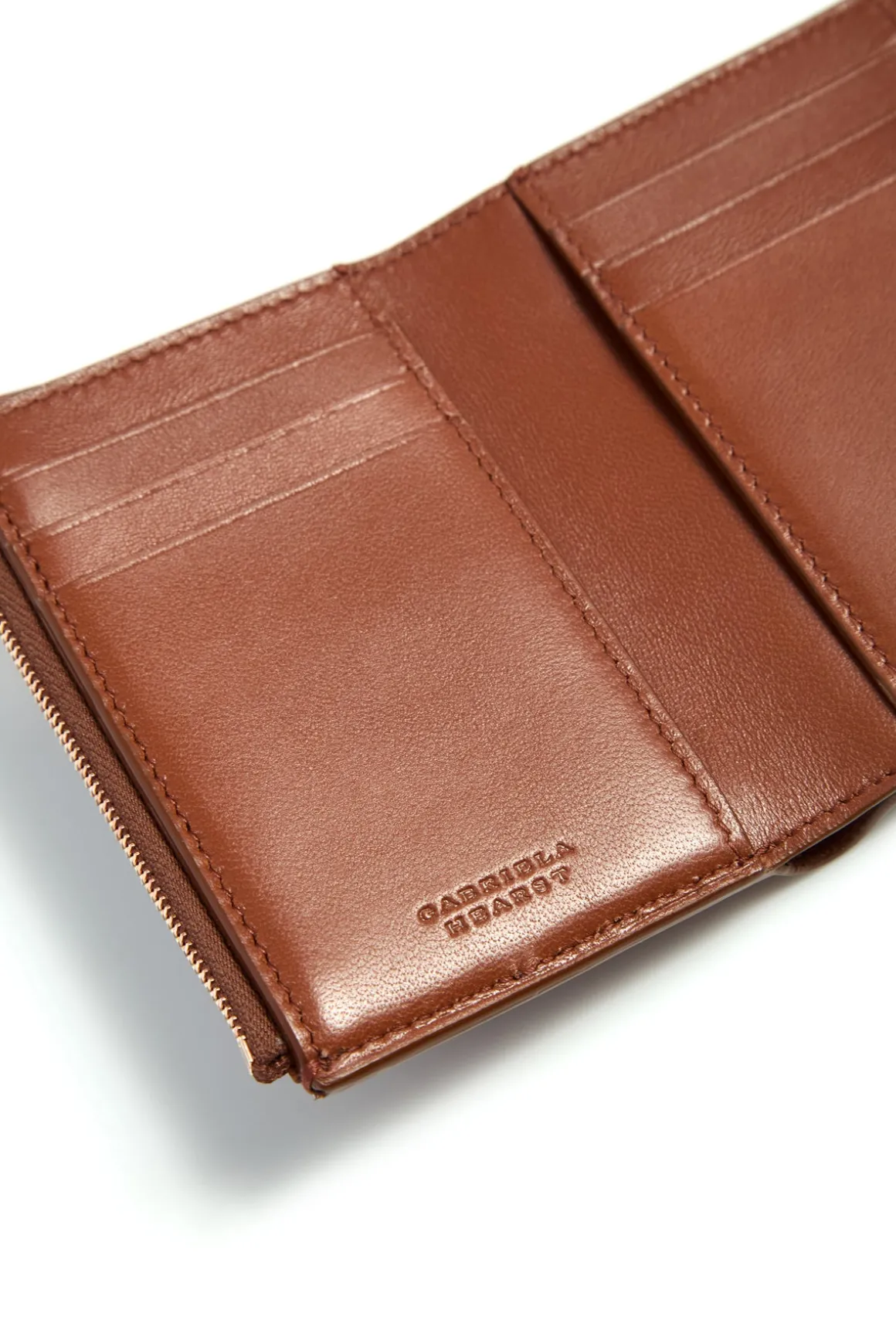 Compact Flat Wallet in Cognac Leather