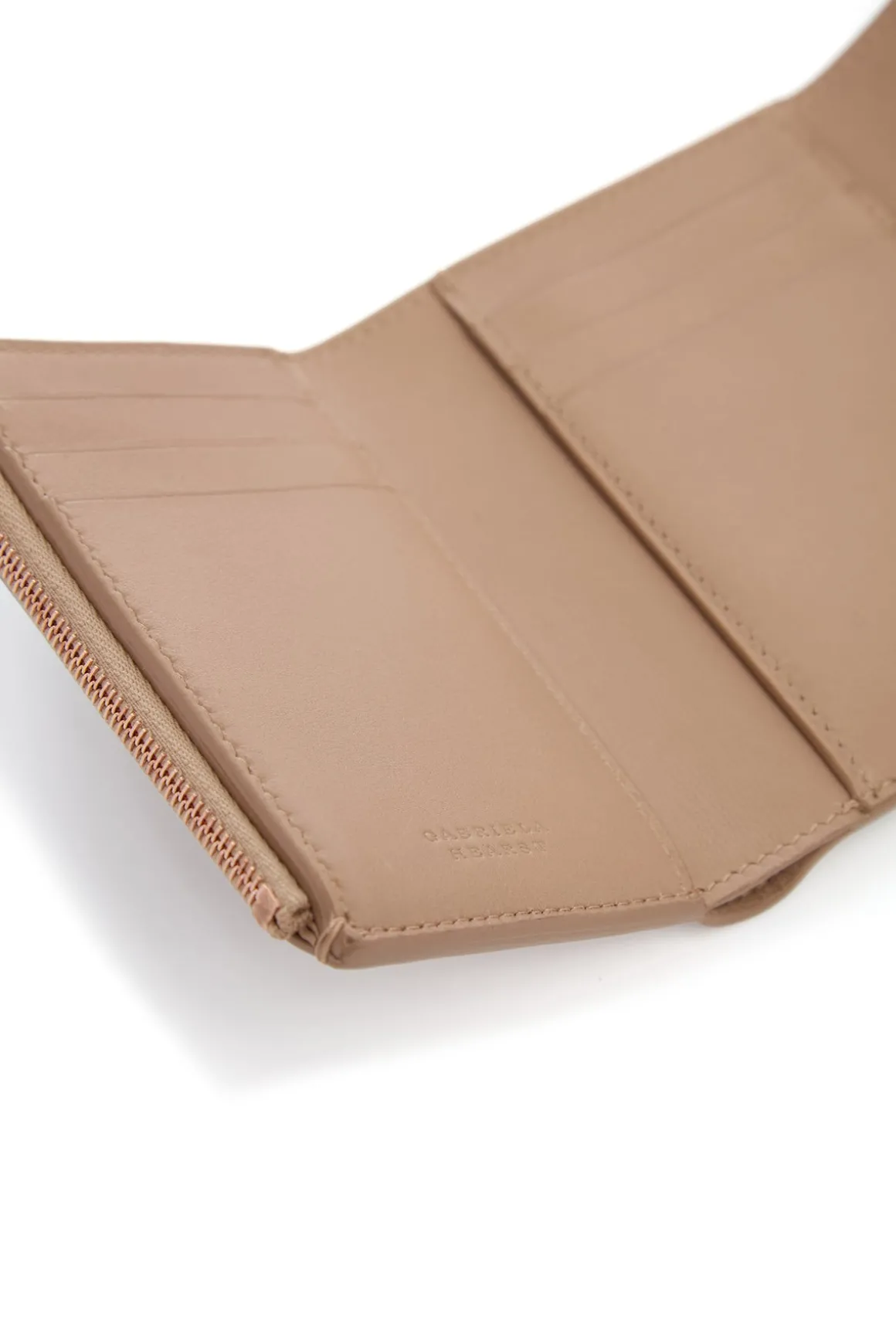 Compact Flat Wallet in Nude Leather