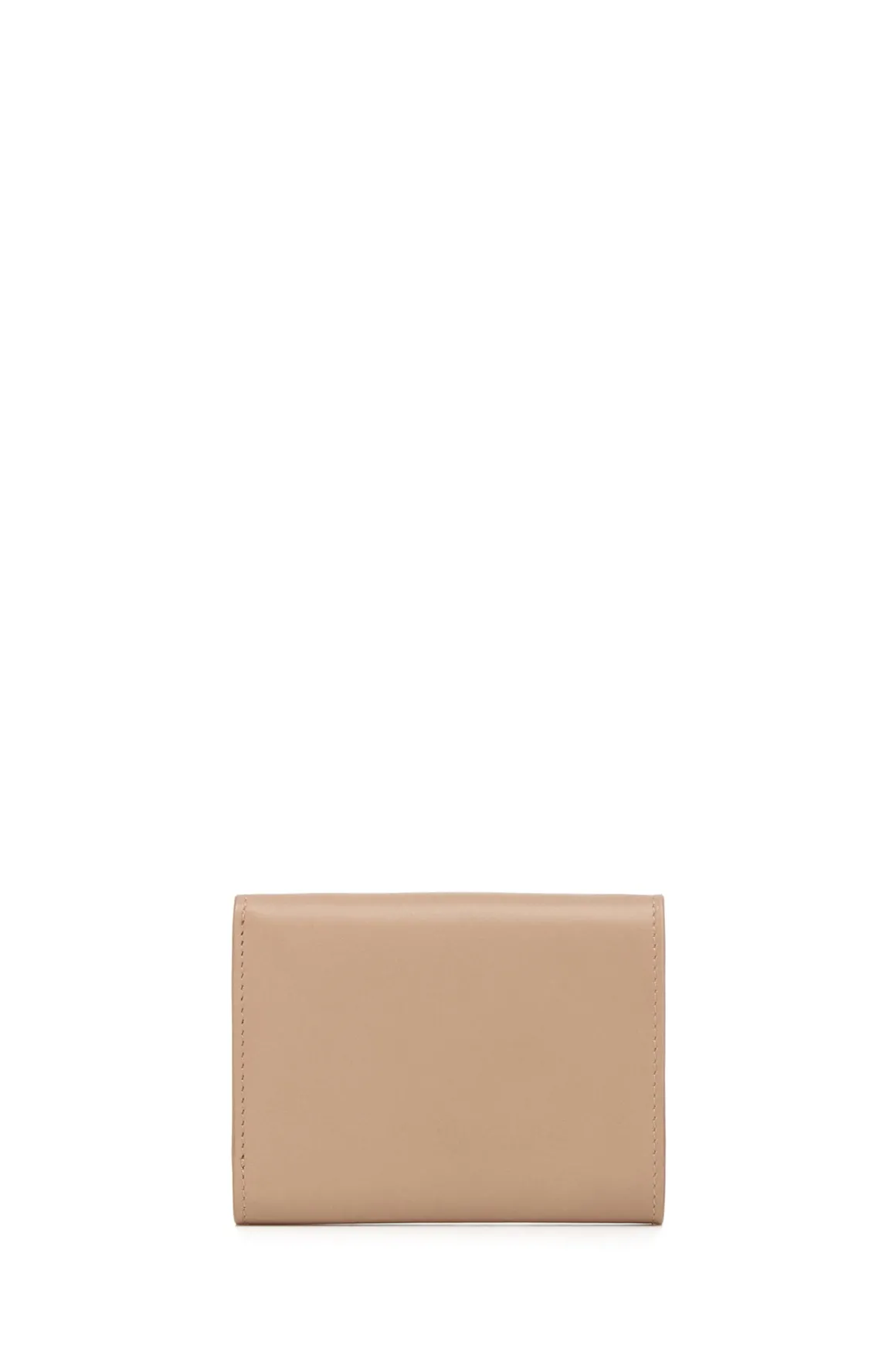 Compact Flat Wallet in Nude Leather