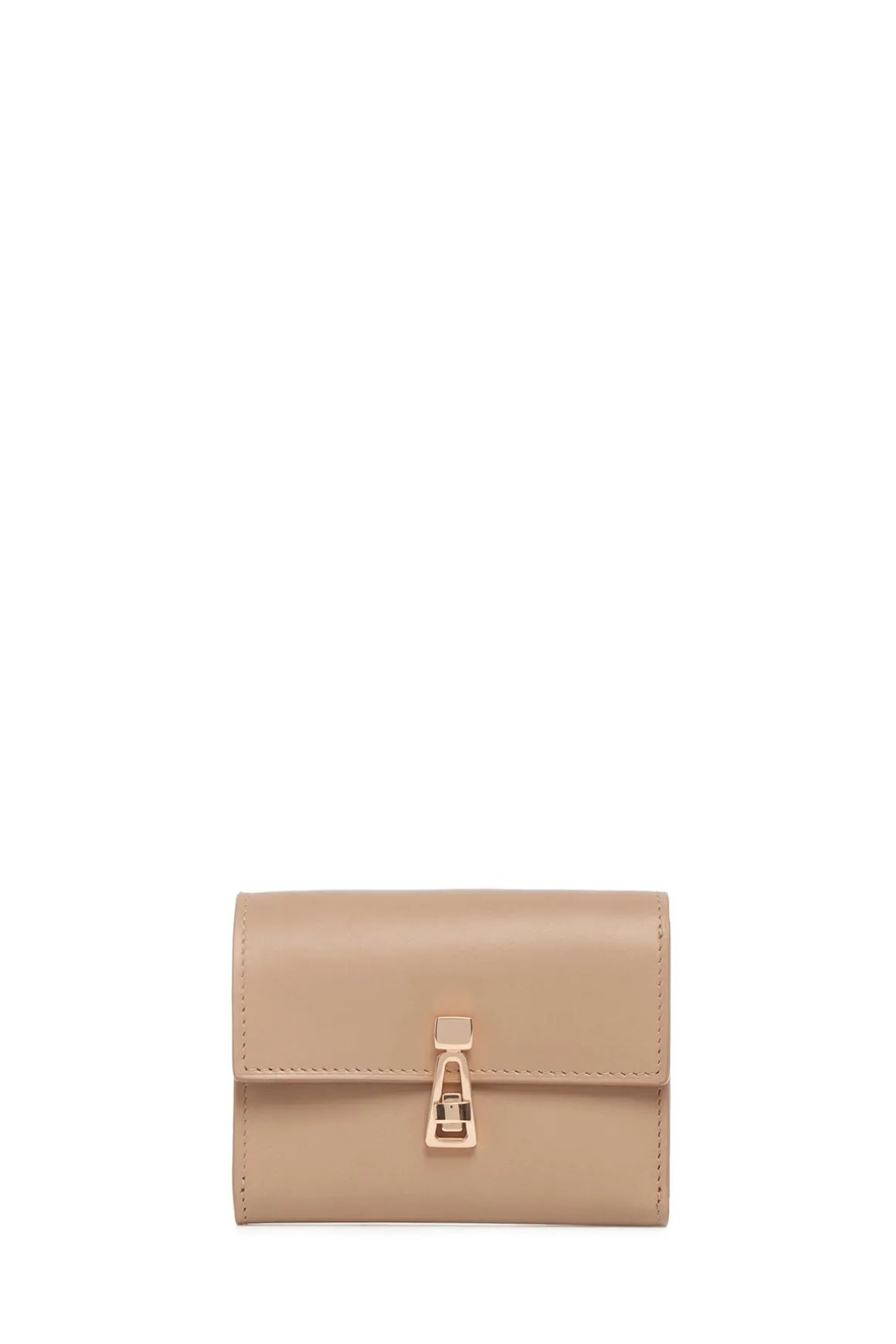 Compact Flat Wallet in Nude Leather