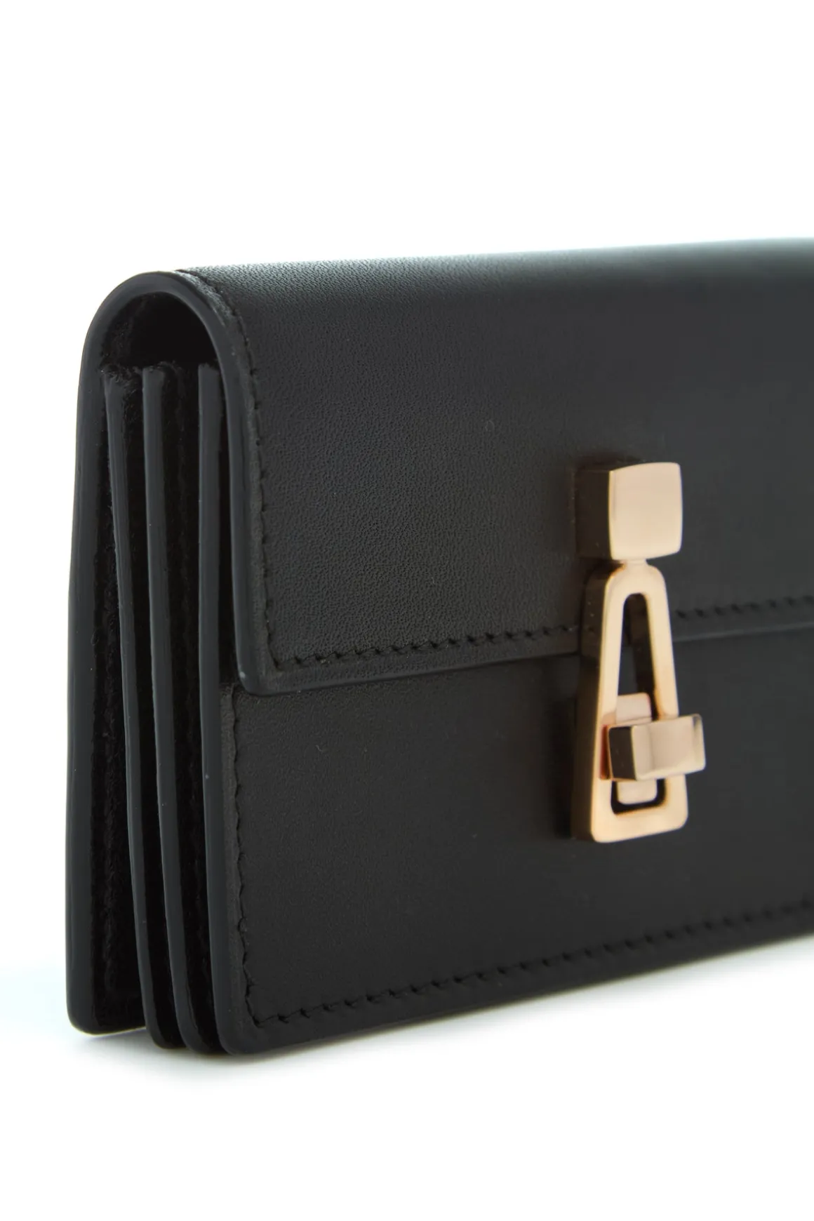 Concertina Card Wallet in Black Leather