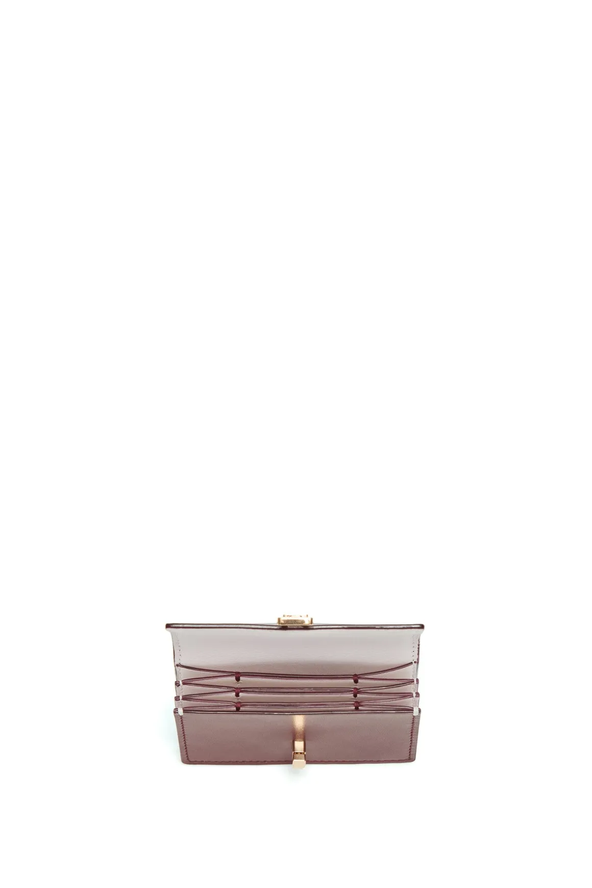 Concertina Card Wallet in Bordeaux & Pink Leather