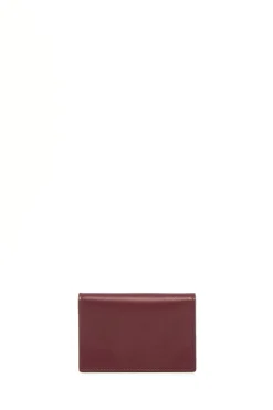 Concertina Card Wallet in Bordeaux & Pink Leather