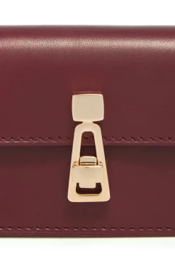 Concertina Card Wallet in Bordeaux & Pink Leather