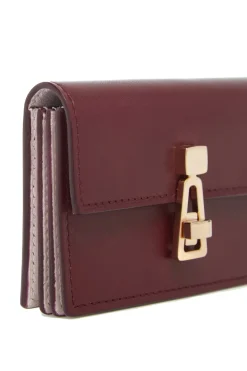 Concertina Card Wallet in Bordeaux & Pink Leather
