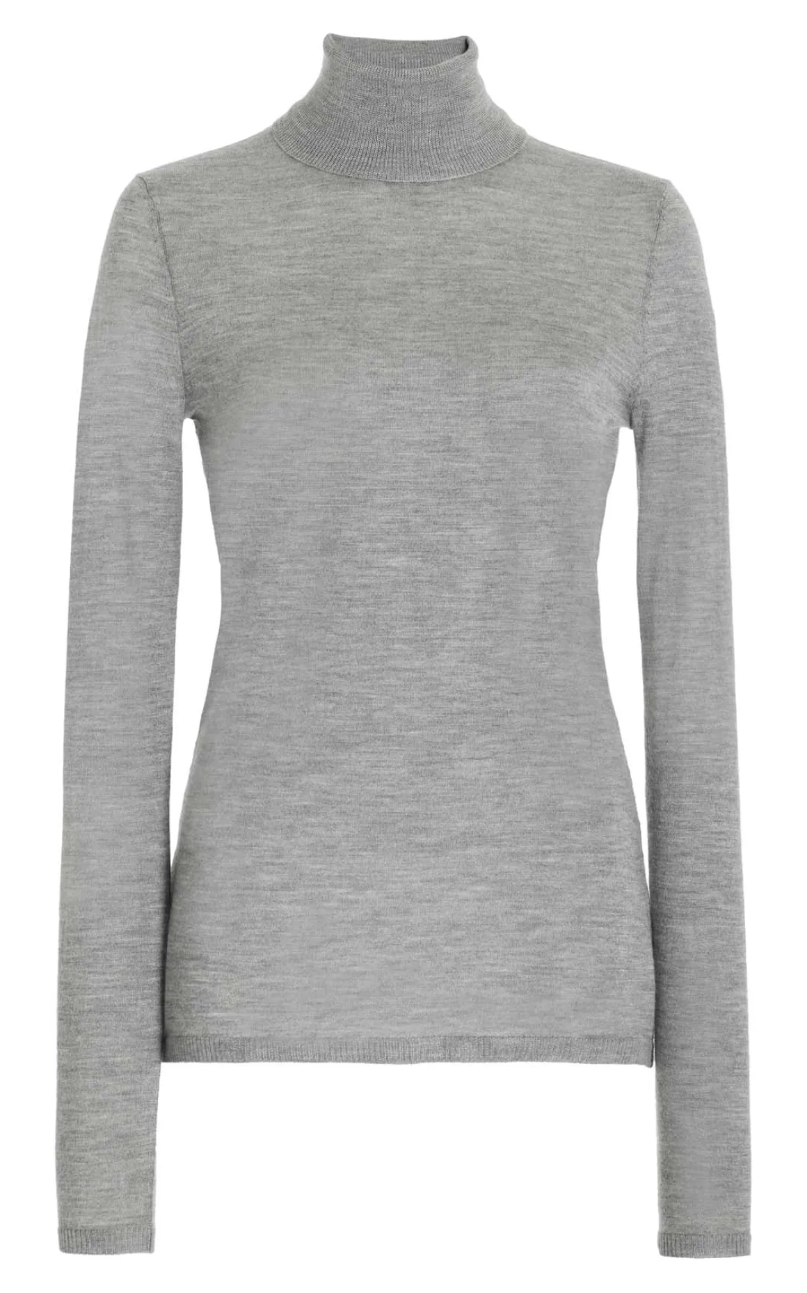 Costa Knit Turtleneck in Heather Grey Cashmere Silk