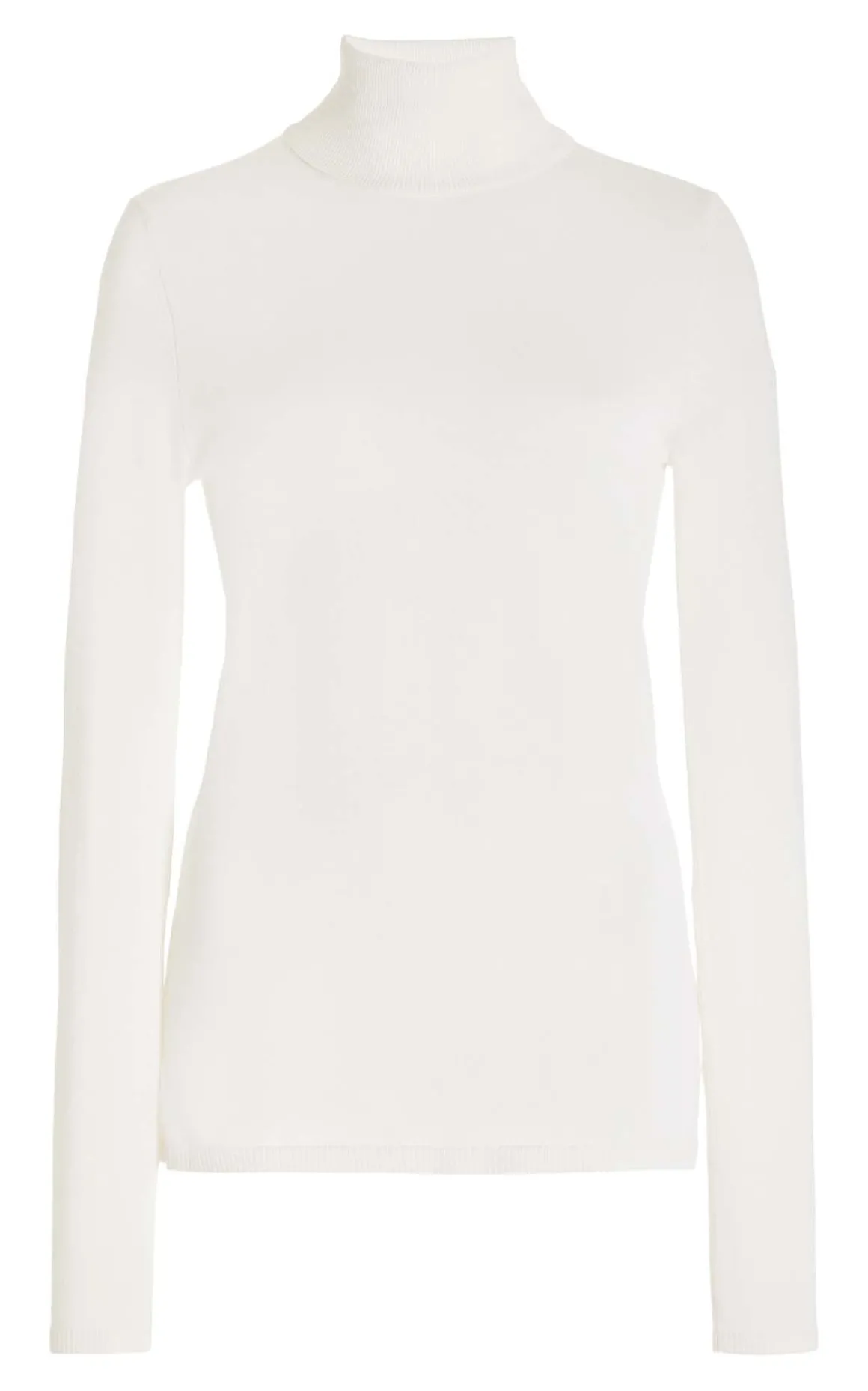Costa Knit Turtleneck in Ivory Cashmere Silk