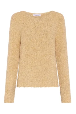 Crescenta Knit Sweater in Hay Silk Cashmere Linen