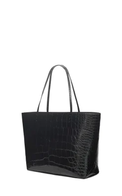 Croco Tote Bag in Black Crocodile Leather