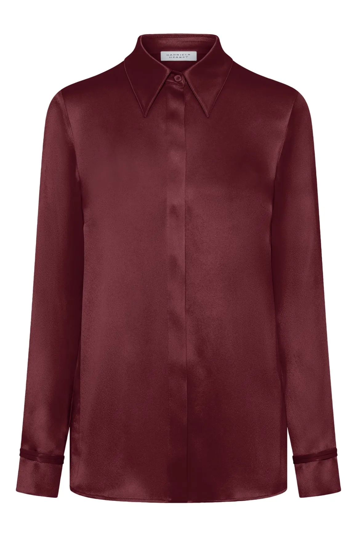 Cruz Shirt in Bordeaux Silk Satin