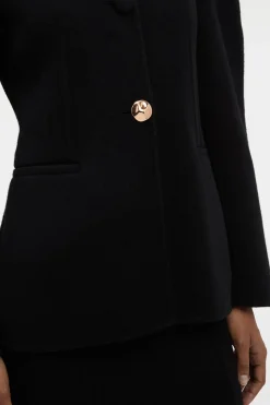 Daelan Jacket in Black Double-face Recycled Cashmere