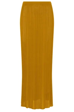 Daniella Knit Maxi Skirt in Golden Birch Silk