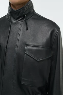 Darwin M65 Jacket in Black Nappa Leather