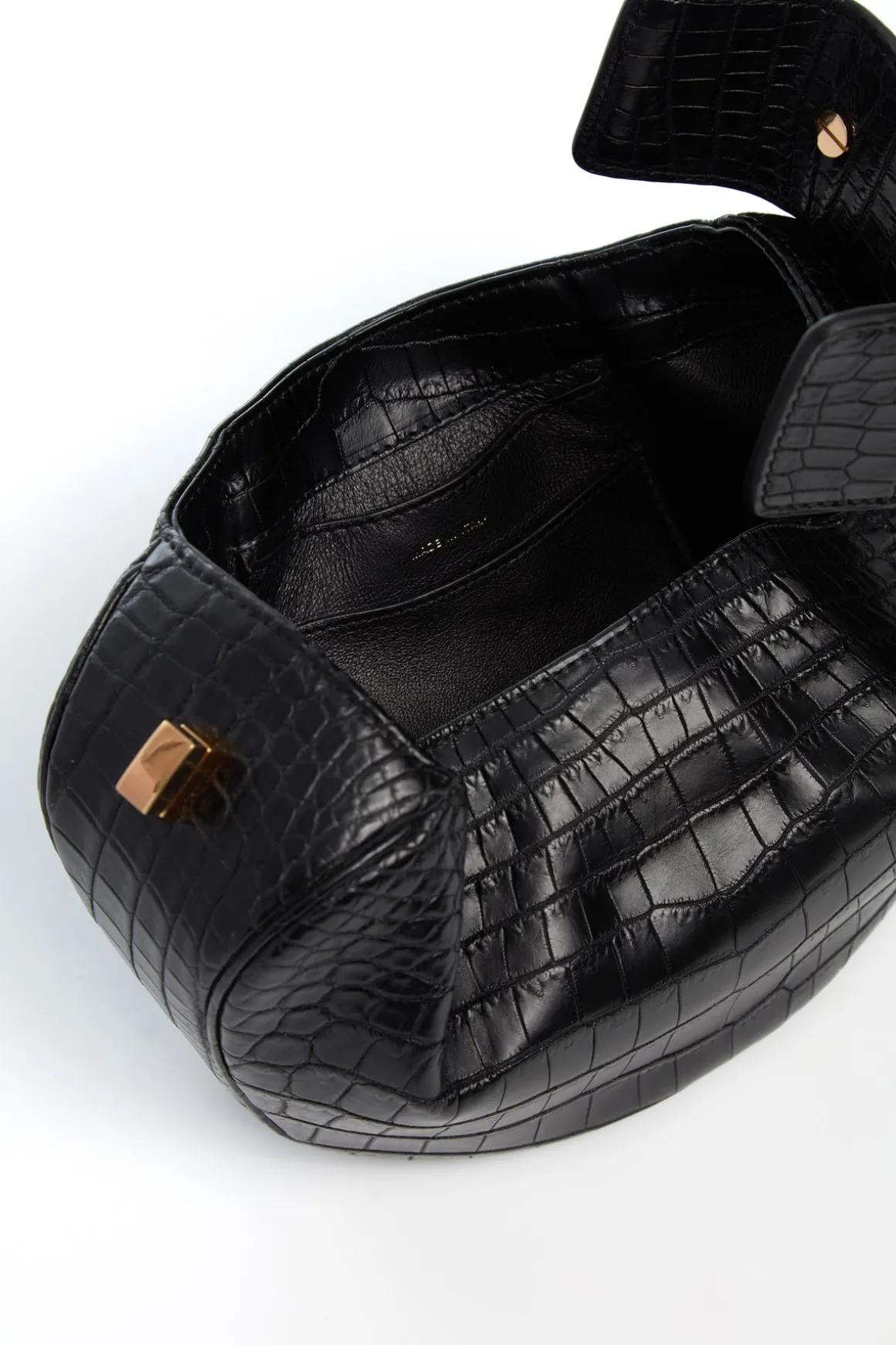 Demi Bag in Black Crocodile Leather