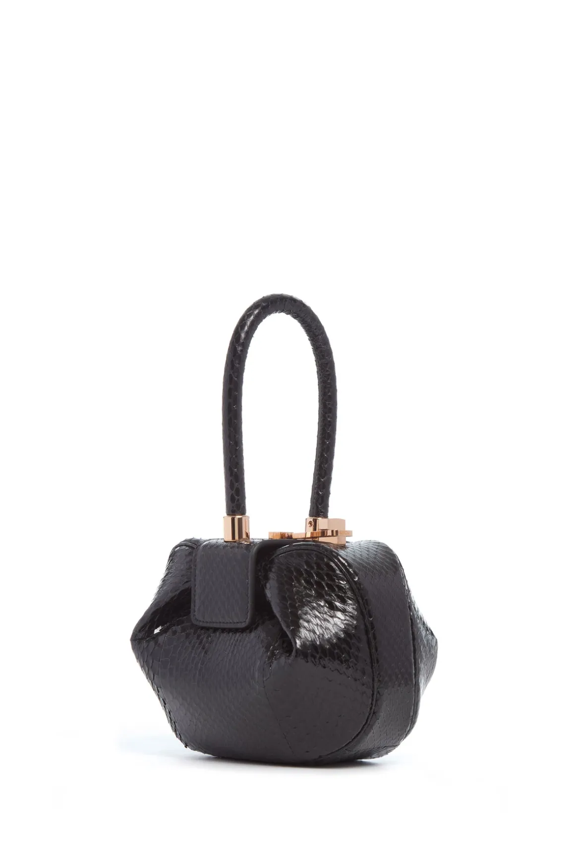 Demi Bag in Black Snakeskin