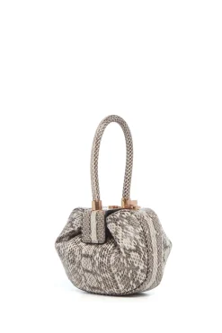 Demi Bag in Black & White Snakeskin