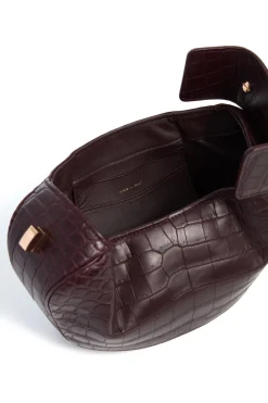 Demi Bag in Bordeaux Crocodile Leather