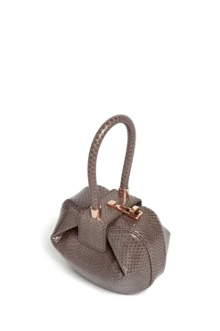 Demi Bag in Charcoal Snakeskin