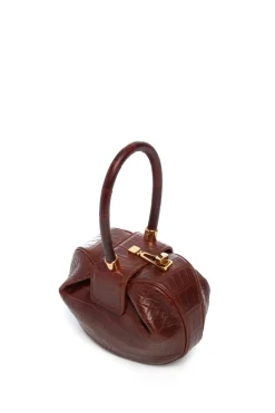Demi Bag in Cognac Crocodile Leather