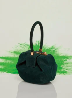 Demi Bag in English Green Suede Corduroy