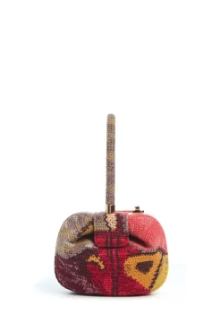 Demi Bag in Fire Multi Crochet Cashmere