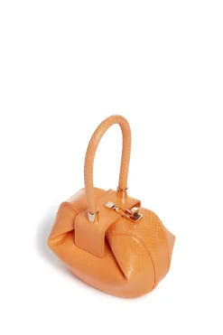 Demi Bag in Fluorescent Orange Snakeskin