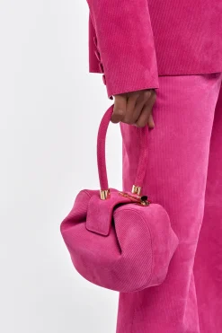Demi Bag in Fuchsia Suede Corduroy