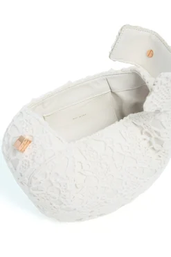 Demi Bag in Ivory Nappa Leather with Cashmere Lace