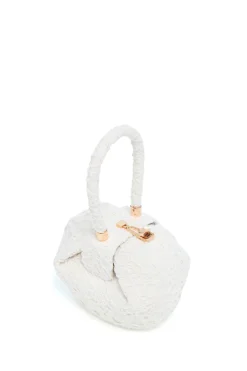Demi Bag in Ivory Nappa Leather with Cashmere Lace