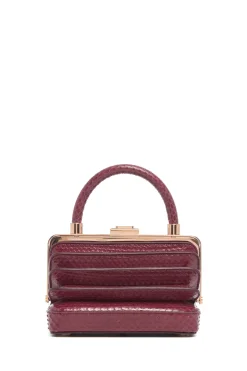 Diana Bag in Bordeaux Snakeskin