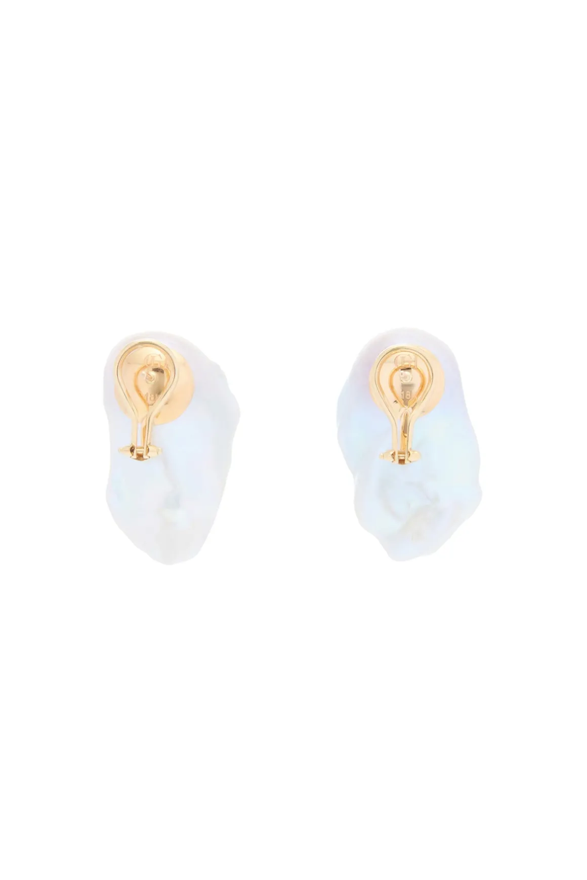 Earrings in Baroque Freshwater Pearl & 18K Yellow Gold
