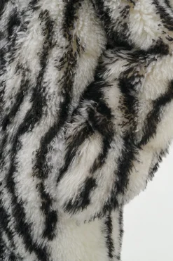 Ebel Coat in Ivory & Black Cashmere Shearling