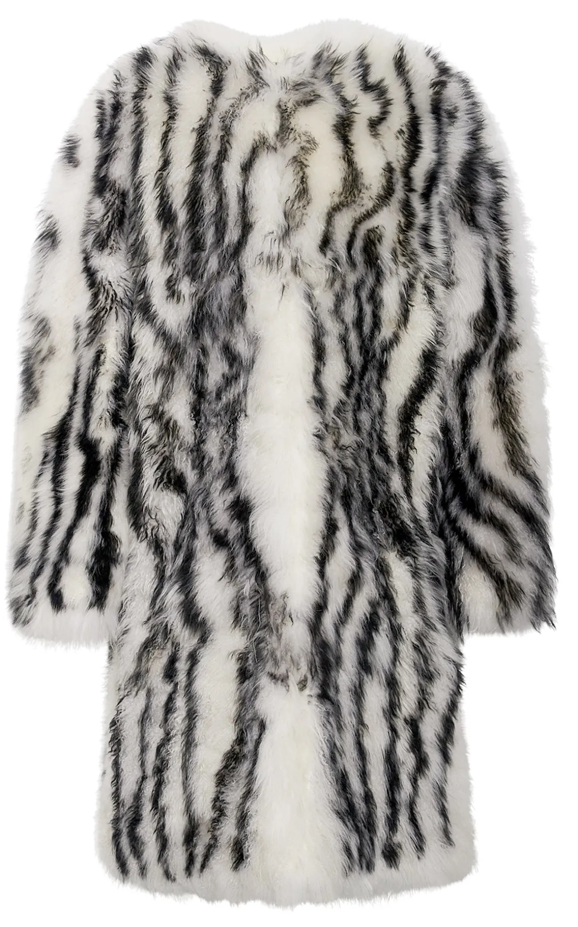 Ebel Coat in Ivory & Black Cashmere Shearling