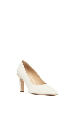 Edwina High Heel Stiletto Pump in Ivory Nappa Leather