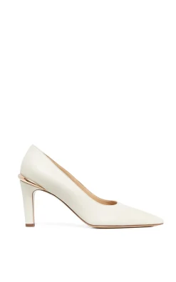 Edwina High Heel Stiletto Pump in Ivory Nappa Leather