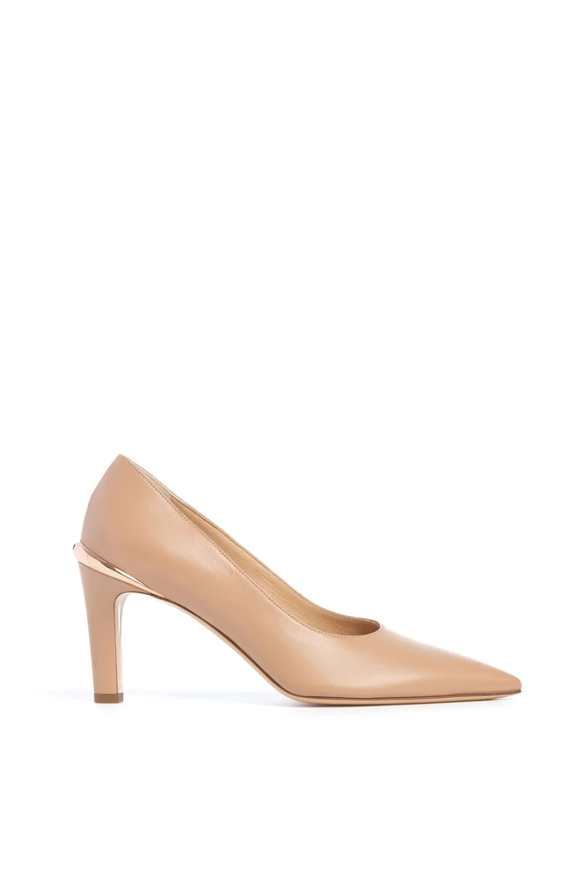 Edwina High Heel Stiletto Pump in Nude Nappa Leather
