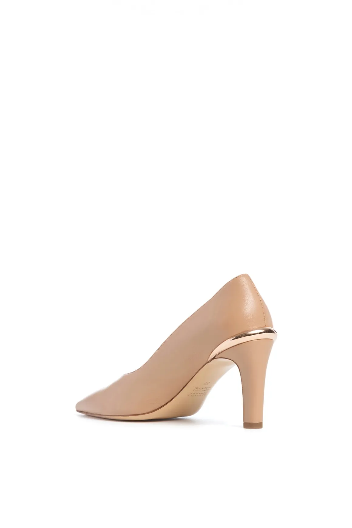 Edwina High Heel Stiletto Pump in Nude Nappa Leather